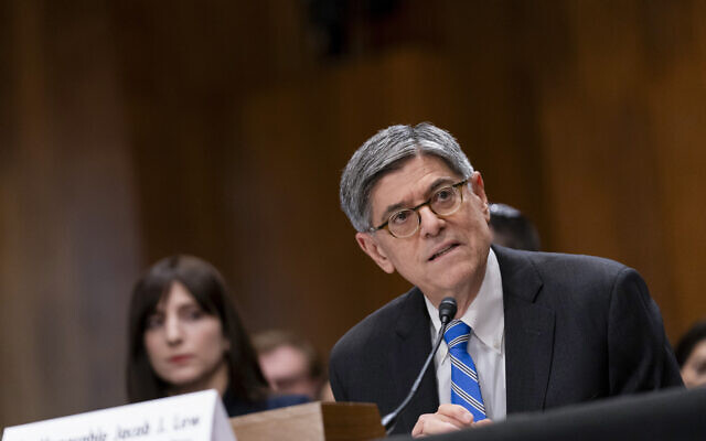 Jacob Lew, former treasury secretary under US president Barack Obama, testifies during a Senate Foreign Relations Committee hearing to examine his nomination as US ambassador to Israel, in Washington, October 18, 2023. (AP Photo/Stephanie Scarbrough) Jacob Lew, former treasury secretary under US president Barack Obama, testifies during a Senate Foreign Relations Committee hearing to examine his nomination as US ambassador to Israel, in Washington, October 18, 2023. (AP Photo/Stephanie Scarbrough)