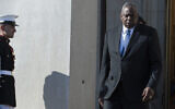 US Secretary of Defense Lloyd Austin at the Pentagon, in Washington, October 19, 2023. (Cliff Owen/AP)