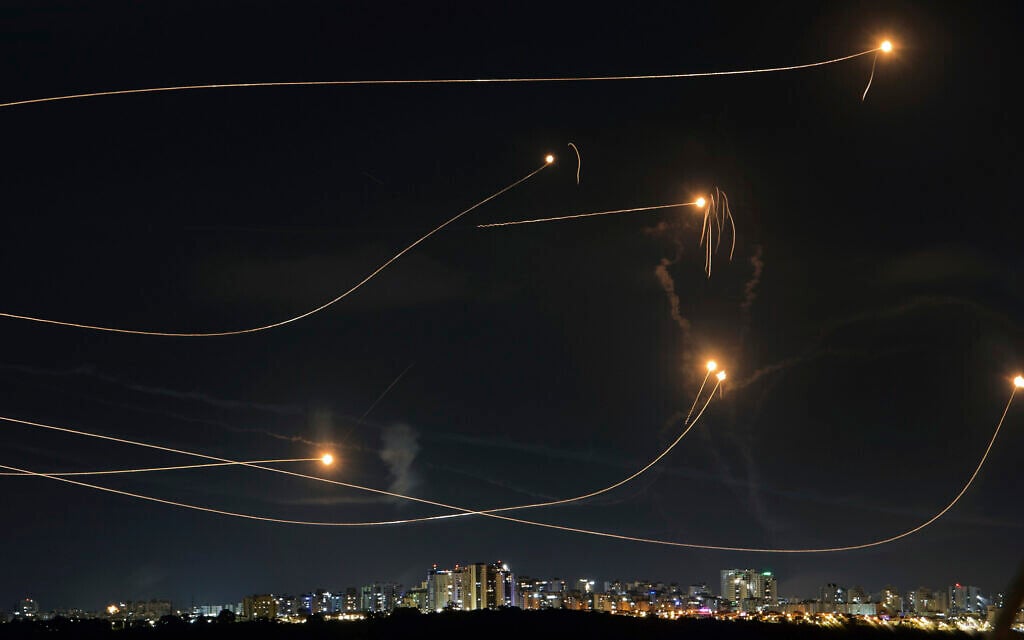 The Iron Dome air defense system fires to intercept a rocket fired from the Gaza Strip, in Ashkelon, October 20, 2023. (AP Photo/Avi Roccah) The Iron Dome air defense system fires to intercept a rocket fired from the Gaza Strip, in Ashkelon, October 20, 2023. (AP Photo/Avi Roccah)