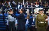 President Isaac Herzog at a memorial service marking 27 years since the assassination of late prime minister Yitzhak Rabin, held at Mount Herzl cemetery in Jerusalem on November 6, 2022. (Olivier Fitoussi/Flash90)