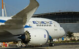 File: An El Al airplane on the tarmac at Israel's Ben Gurion International Airport, October 4, 2022. (Moshe Shai/Flash90)