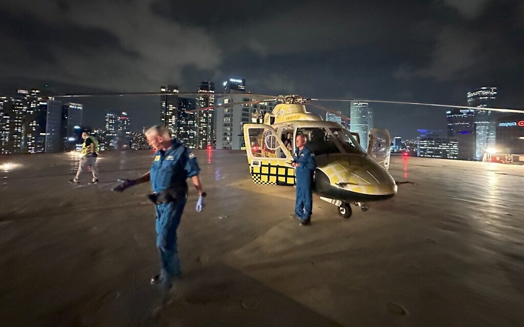 Magen David Adom air ambulances evacuate injured from Hamas's October 7, 2023 terror attack, killing over 1,200 Israelis and injuring over 3,000. (Courtesy)