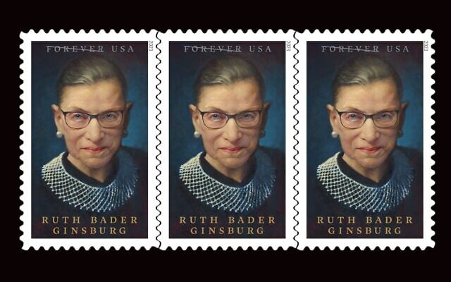 The United States Postal Service released a new stamp honoring Jewish Supreme Court Justice Ruth Bader Ginsburg on October 2, 2023. (USPS) The United States Postal Service released a new stamp honoring Jewish Supreme Court Justice Ruth Bader Ginsburg on October 2, 2023. (USPS)