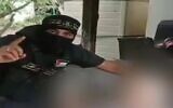 Israelis being kidnapped and taken into Gaza by Hamas terrorists, October 7, 2023, as seen in pixelated videos from social media screened on Israeli television. (Channel 12 screenshot)