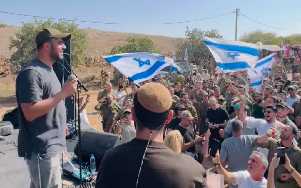 Singer Ishay Ribo entertains the troops, like many of his musical colleagues around Israel right now during the 2023 Israel-Gaza War (Courtesy Ishay Ribo) Singer Ishay Ribo entertains the troops, like many of his musical colleagues around Israel right now during the 2023 Israel-Gaza War (Courtesy Ishay Ribo)