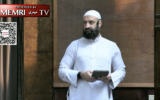 Dar Al-Hijrah Imam Farahan Sadiqqi denies that Hamas committed a massacre inside Israel on October 7, 2023, in a sermon delivered to his congregation in Virginia. (Twitter; used in accordance with Clause 27a of the Copyright Law)