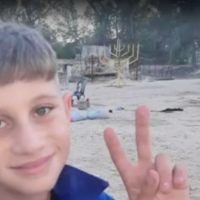 Yigal Yaakov, 12, taken captive by Hamas terrorists on October 7, 2023 from his home in Kibbutz Nir Oz, freed on November 27, 2023. (Courtesy)