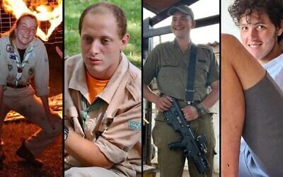 From left to right: Gili Adar, Yuval Halivni, Reem Betito and Laor Abromov. (Camp Tel Yehudah Facebook via JTA)