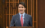Canadian Prime Minister Justin Trudeau addresses the Canadian Parliament in Ottawa, Canada, Mach 24, 2023. (Mandel Ngan/Pool via AP)