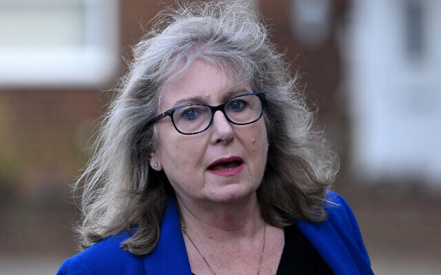 Susan Hall, a lawmaker for the UK Conservative Party, in the town of Ruislip near London, July 21, 2023. (Justin Tallis/AFP) Susan Hall, a lawmaker for the UK Conservative Party, in the town of Ruislip near London, July 21, 2023. (Justin Tallis/AFP)