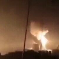 Illustrative: Footage purported to show a strike on the Aleppo airport in Syria, October 14, 2023. (Screenshot: X; used in accordance with Clause 27a of the Copyright Law)