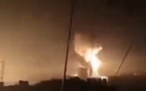 Illustrative: Footage purported to show a strike on the Aleppo airport in Syria, October 14, 2023. (Screenshot: X; used in accordance with Clause 27a of the Copyright Law)