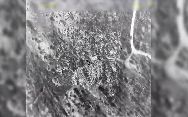 Footage of what the IDF says is a drone strike against a terror cell in southern Lebanon on October 29, 2023. (Screen capture/X) Footage of what the IDF says is a drone strike against a terror cell in southern Lebanon on October 29, 2023. (Screen capture/X)