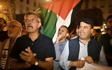 Hundreds of Moroccans take part in a protest, in Rabat, Morocco,  October 17, 2023, in solidarity with Palestinians in Gaza following an explosion near the Al-Ahli, or Baptist hospital, which was inaccurately ascribed to the IDF. (AP Photo)