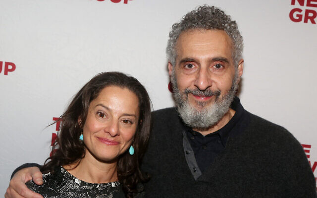 Ariel Levy and John Turturro pose at the opening night party for The New Group Theater's new play 'Sabbath's Theater,' at Green Fig Urban Eatery on November 1, 2023, in New York City. (Bruce Glikas/ Getty Images via JTA)
