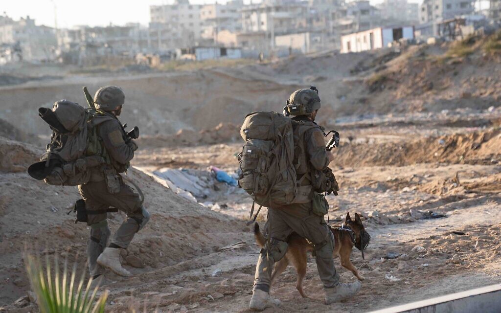 Israel troops operating in the northern Gaza Strip in this handout photo released on November 15, 2023. (IDF)