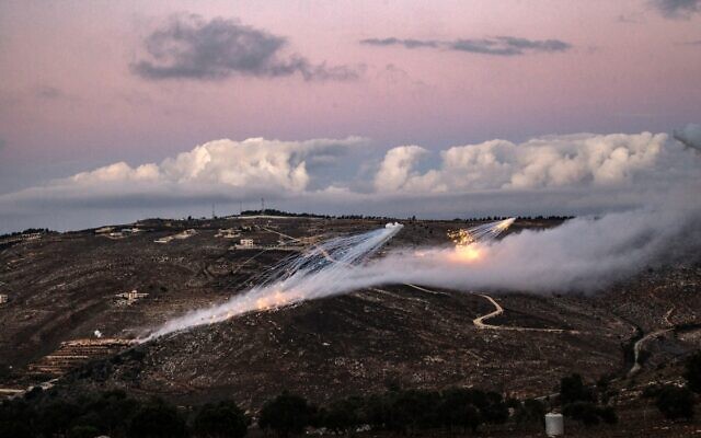 Artillery fire from an Israeli position hits the hills near the outskirts of the border town of Odaisseh in southern Lebanon on November 17, 2023. (Hasan FNEICH / AFP) Artillery fire from an Israeli position hits the hills near the outskirts of the border town of Odaisseh in southern Lebanon on November 17, 2023. (Hasan FNEICH / AFP)