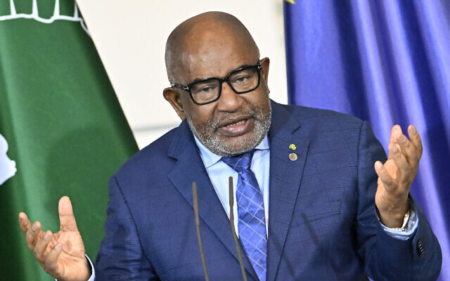 The President of the Comoros and Chairperson of the African Union Azali Assoumani speaks during a press conference at the Chancellery in Berlin on November 20, 2023, during the G20 Compact with Africa conference. (Photo by Tobias SCHWARZ / AFP) The President of the Comoros and Chairperson of the African Union Azali Assoumani speaks during a press conference at the Chancellery in Berlin on November 20, 2023, during the G20 Compact with Africa conference. (Photo by Tobias SCHWARZ / AFP)