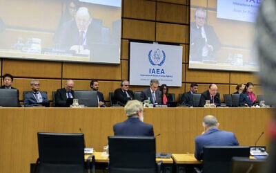 File: Rafael Grossi (C), director-general of the International Atomic Energy Agency (IAEA) opens the IAEA's Board of Governors meeting at the agency's headquarters in Vienna, Austria on November 22, 2023. (Joe Klamar / AFP)