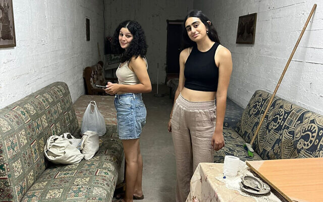 Activists from the Rov Hair Jewish-Arab movement clean a shelter in Haifa, on October 12, 2023. (Rov Hair)