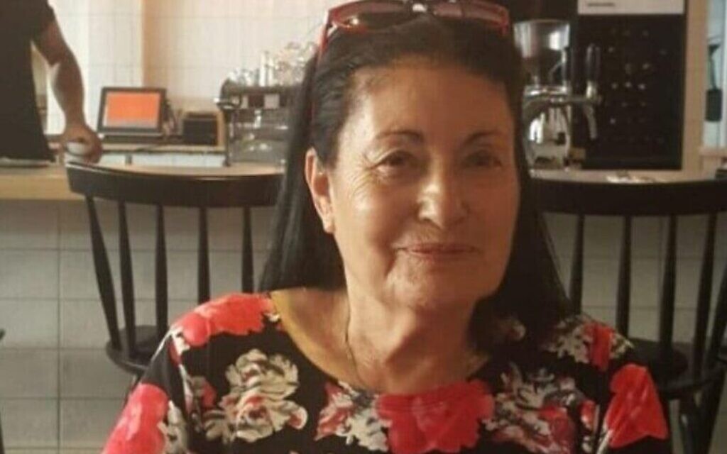Elma Avraham was abducted from her Kibbutz Nahal Oz home by Hamas terrorists on October 7, 2023. She was freed on November 26, 2023. (Courtesy)