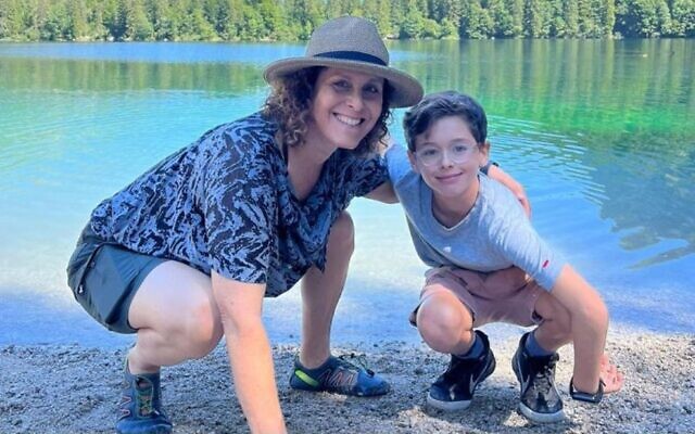 Keren (left) and her son, Ohad Munder, were taken captive from Kibbutz Nir Oz on October 7, 2023 by Hamas terrorists. They were released on November 24, 2023. (Courtesy)