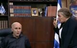 An 'Eretz Nehederet' skit on November 21, 2023, with Mariano Idelman as Prime Minister Benjamin Netanyahu (left) and Yuval Semo as former prime minister Golda Meir (Courtesy)