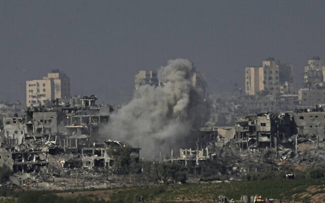 Smoke rises following an Israeli airstrike in the Gaza Strip, as seen from southern Israel, Tuesday, Oct. 31, 2023. (AP Photo/Ariel Schalit, File) Smoke rises following an Israeli airstrike in the Gaza Strip, as seen from southern Israel, Tuesday, Oct. 31, 2023. (AP Photo/Ariel Schalit, File)