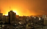 Fire and smoke rises from buildings following Israeli airstrikes on Gaza City, Sunday, Nov. 5, 2023. (AP/Abed Khaled)