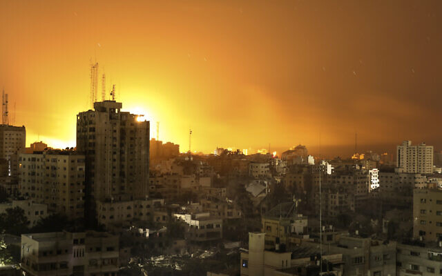 Fire and smoke rises from buildings following Israeli airstrikes on Gaza City, Sunday, Nov. 5, 2023. (AP/Abed Khaled) Fire and smoke rises from buildings following Israeli airstrikes on Gaza City, Sunday, Nov. 5, 2023. (AP/Abed Khaled)