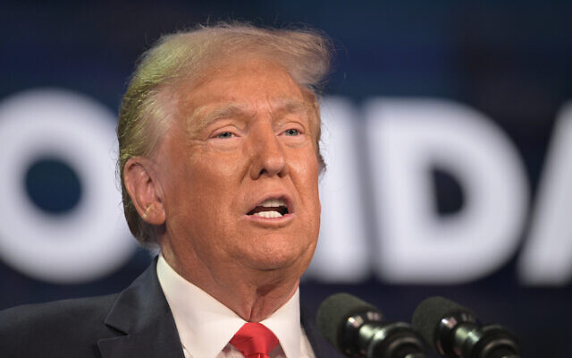 Former US president Donald Trump speaks at the Republican Party of Florida Freedom Summit, November 4, 2023, in Kissimmee, Florida. (AP Photo/Phelan M. Ebenhack) Former US president Donald Trump speaks at the Republican Party of Florida Freedom Summit, November 4, 2023, in Kissimmee, Florida. (AP Photo/Phelan M. Ebenhack)