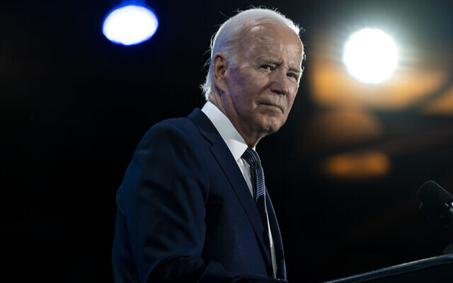 US President Joe Biden speaks at a welcome reception for Asia-Pacific Economic Cooperative leaders at the Exploratorium, in San Francisco, November 15, 2023. (Doug Mills/The New York Times via AP, Pool) US President Joe Biden speaks at a welcome reception for Asia-Pacific Economic Cooperative leaders at the Exploratorium, in San Francisco, November 15, 2023. (Doug Mills/The New York Times via AP, Pool)