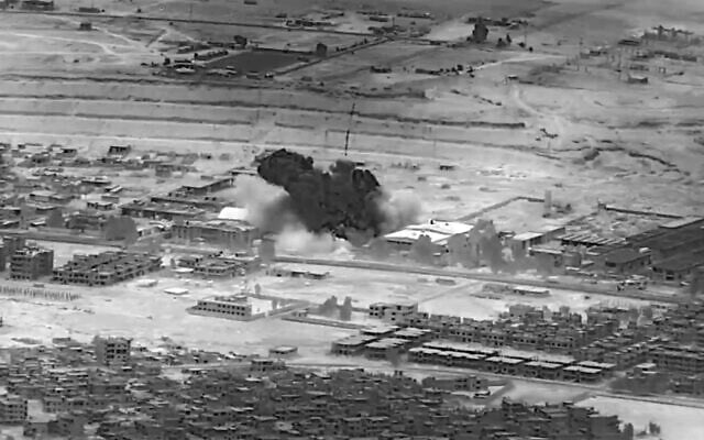 This image from video provided by the US Department of Defense shows a November 8, 2023, airstrike on a weapons warehouse. center, in eastern Syria. (Department of Defense via AP) This image from video provided by the US Department of Defense shows a November 8, 2023, airstrike on a weapons warehouse. center, in eastern Syria. (Department of Defense via AP)