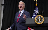 US President Joe Biden responds to a reporter as he leaves after speaking in Nantucket, Massachusetts, November 24, 2023, about hostages freed by Hamas in the first stage of a swap under a four-day temporary ceasefire deal. (AP Photo/Stephanie Scarbrough)