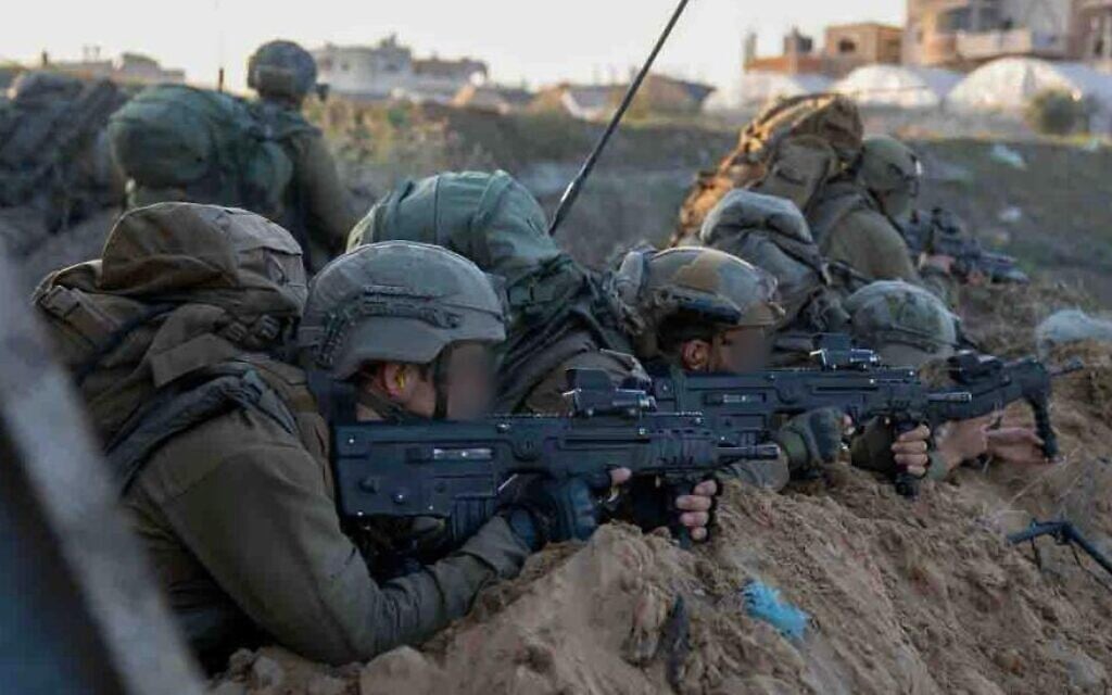 IDF troops operating in the Gaza Strip in a picture released November 4, 2023. (Israel Defense Forces)