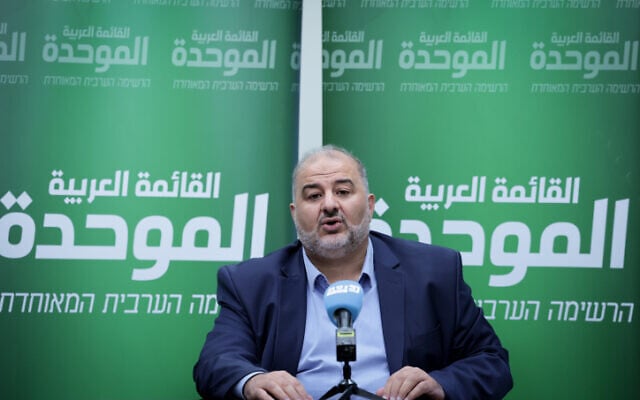 Ra'am party head MK Mansour Abbas leads a faction meeting at the Knesset, October 16, 2023. (Noam Revkin Fenton/ Flash90) Ra'am party head MK Mansour Abbas leads a faction meeting at the Knesset, October 16, 2023. (Noam Revkin Fenton/ Flash90)