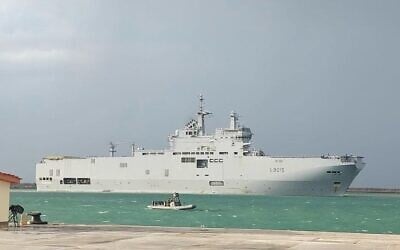 A French floating hospital arrives off the coast of Egypt on November 27, 2023. (Emmanuel Macron/X)