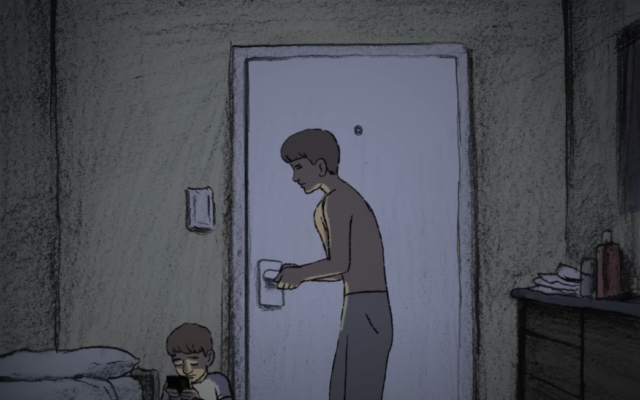 From animator Yoni Goodman's short 'Disaster' about the Hamas abduction of brothers Yagil and Or Yaakov on October 7, 2023 from Kibbutz Nir Oz (YouTube screenshot) From animator Yoni Goodman's short 'Disaster' about the Hamas abduction of brothers Yagil and Or Yaakov on October 7, 2023 from Kibbutz Nir Oz (YouTube screenshot)
