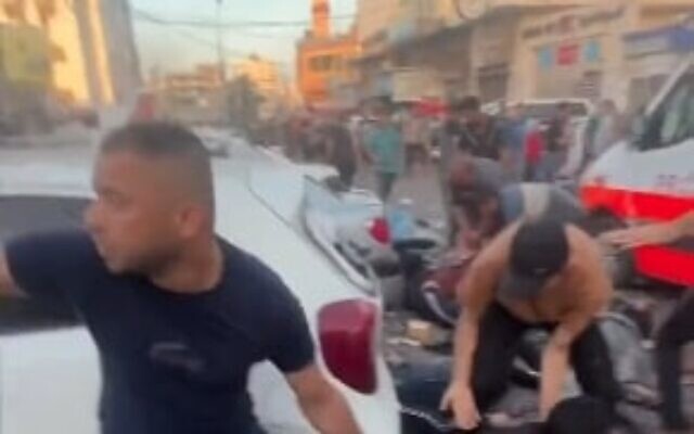 Footage from a strike near Shifa hospital in Gaza on November 3, 2023. (Screen capture/X)