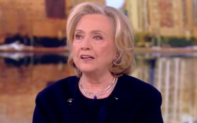 Former US secretary of state Hillary Clinton appears on 'The View,' November 8, 2023 (Screen grab used in accordance with Clause 27a of the Copyright Law) Former US secretary of state Hillary Clinton appears on 'The View,' November 8, 2023 (Screen grab used in accordance with Clause 27a of the Copyright Law)