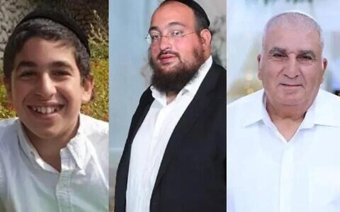 Refael Meir Maskalchi (left), Netanel Maskalchi (center) and Refael Fahimi (right) (Courtesy)