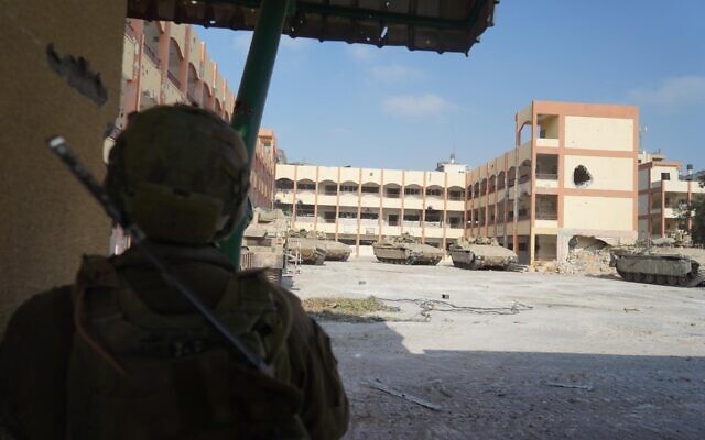 IDF troops operate in the Gaza Strip, in an image published by the military on November 9, 2023. (Israel Defense Forces)
