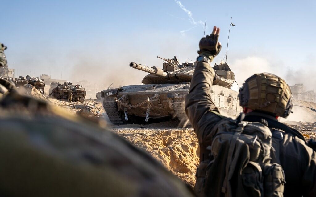 IDF forces in the northern Gaza Strip seen in a handout photo released November, 10 2023 (Israel Defense Forces)