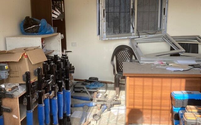RPGs found in a Hamas outpost in the northern Gaza Strip, November 10, 2023. (Israel Defense Forces) RPGs found in a Hamas outpost in the northern Gaza Strip, November 10, 2023. (Israel Defense Forces)