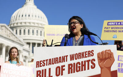 Illustrative: Rep. Rashida Tlaib (D-MI) speaks at a news conference outside the US Capitol Building on September 19, 2023 in Washington, DC. (Anna Moneymaker / GETTY IMAGES NORTH AMERICA / Getty Images via AFP)