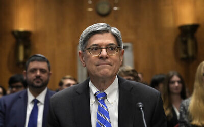 Jack Lew, US President Joe Biden's nominee to be the US ambassador to Israel, testifies during a Senate Foreign Relations Committee confirmation hearing on Capitol Hill October 18, 2023 in Washington, DC. (Drew Angerer/Getty Images/AFP)