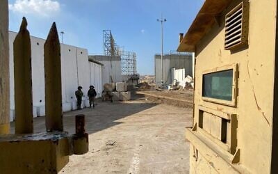 A view into Gaza on November 21, 2023 from the Erez Border Crossing (David Horovitz / Times of Israel)