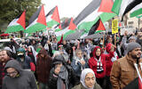 Illustrative: A pro-Palestinian demonstration, during the Israel-Hamas war, in Dearborn, Michigan, on October 14, 2023. (Jeff Kowalsky/ AFP)