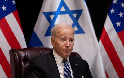 US President Joe Biden in Tel Aviv on October 18, 2023 (Brendan Smialowski / AFP)