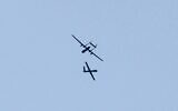 A picture taken from southern Israel near the border with the Gaza Strip on December 3, 2023, shows Israeli drones flying over the Palestinian territory. (JACK GUEZ / AFP)